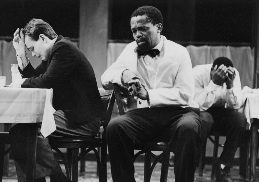 Željko Ivanek, Zakes Mokae and Danny Glover in the 1982 U.S. premiere of Athol Fugard's "MASTER HAROLD ...and the boys" at the Yale Repertory Theatre